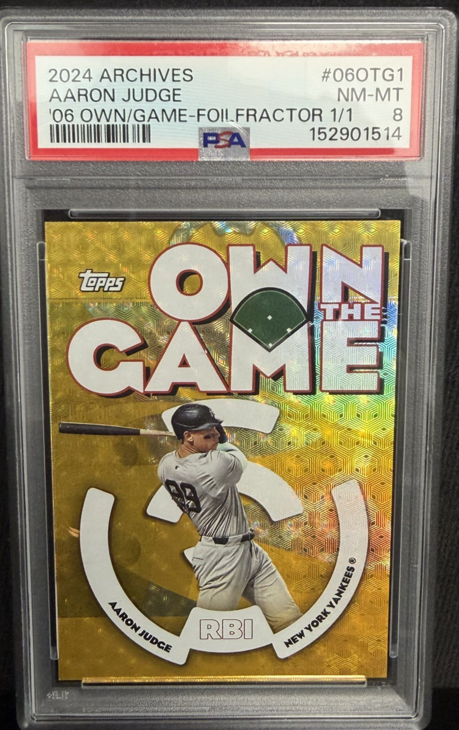 2024 Topps Archives 2006 Own the Game Aaron Judge 06OTG-1 FOIL FRACTOR /1