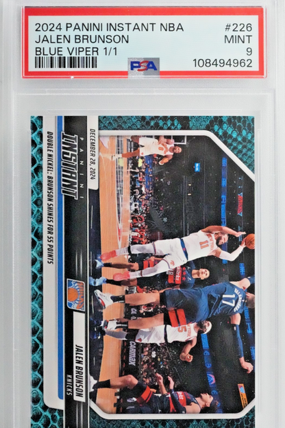2024-25 Panini Instant #226 Jalen Brunson BLUE VIPER 1/1 PSA 9