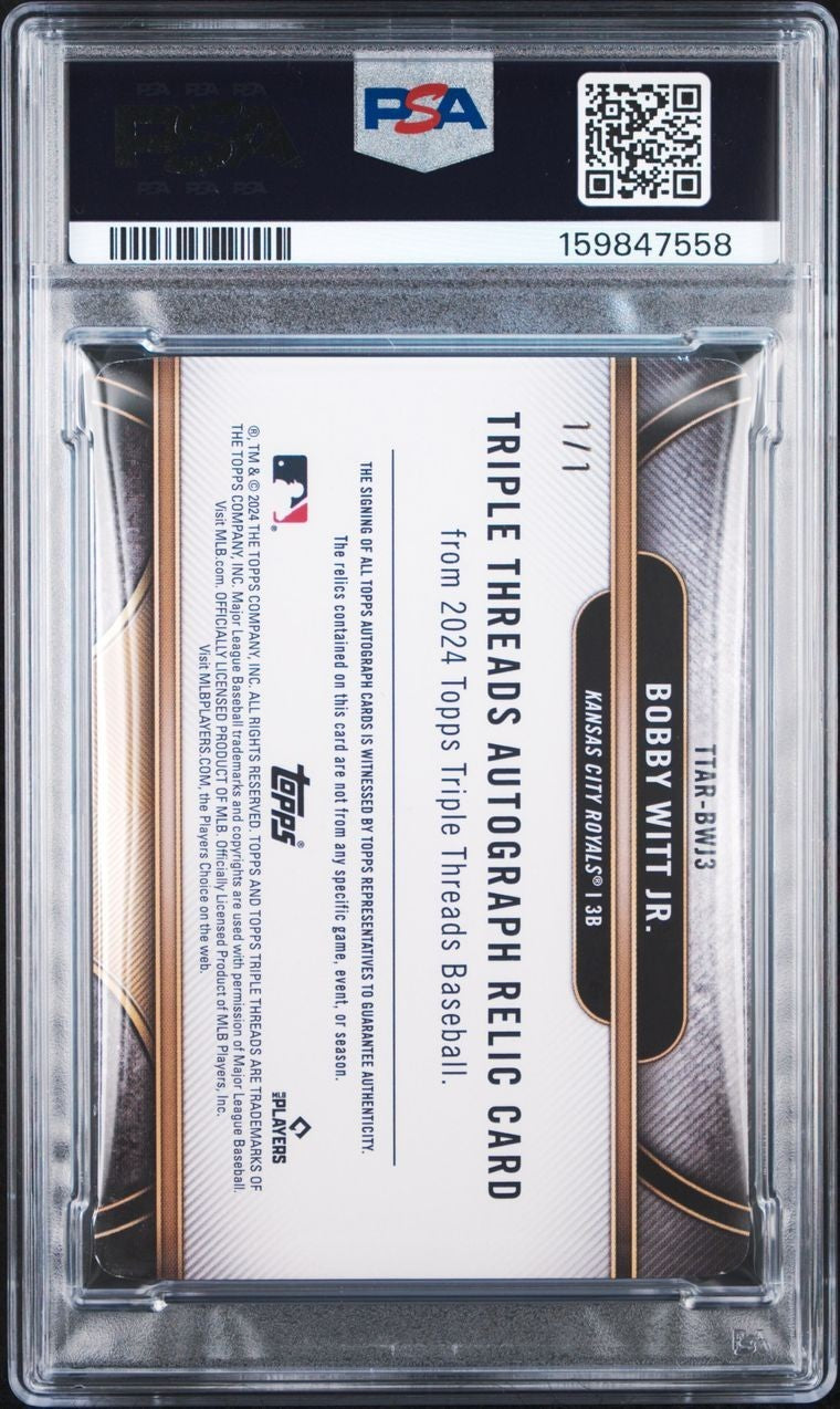 2024 Topps Triple Threads Auto Relics Bobby Witt Jr. TTAR-BWJ3 1/1 SUPERFRACTOR