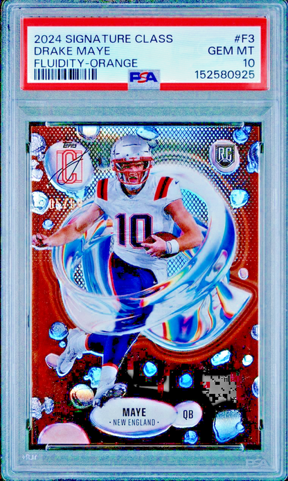 2024 Topps Signature Class Fluidity - Orange #F3 Drake Maye PSA 10
