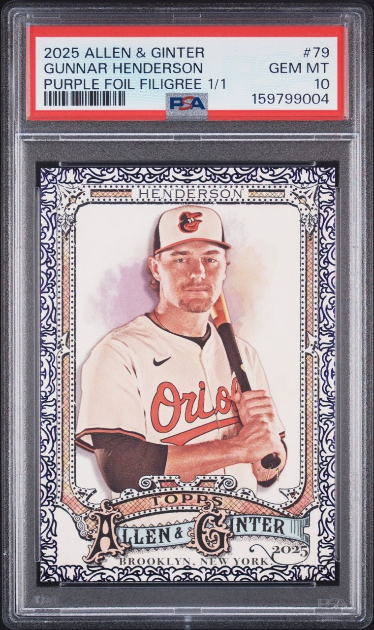 2025 TOPPS ALLEN & GINTER GUNNAR HENDERSON PURPLE FOIL FILIGREE /1 SUPERFRACTOR