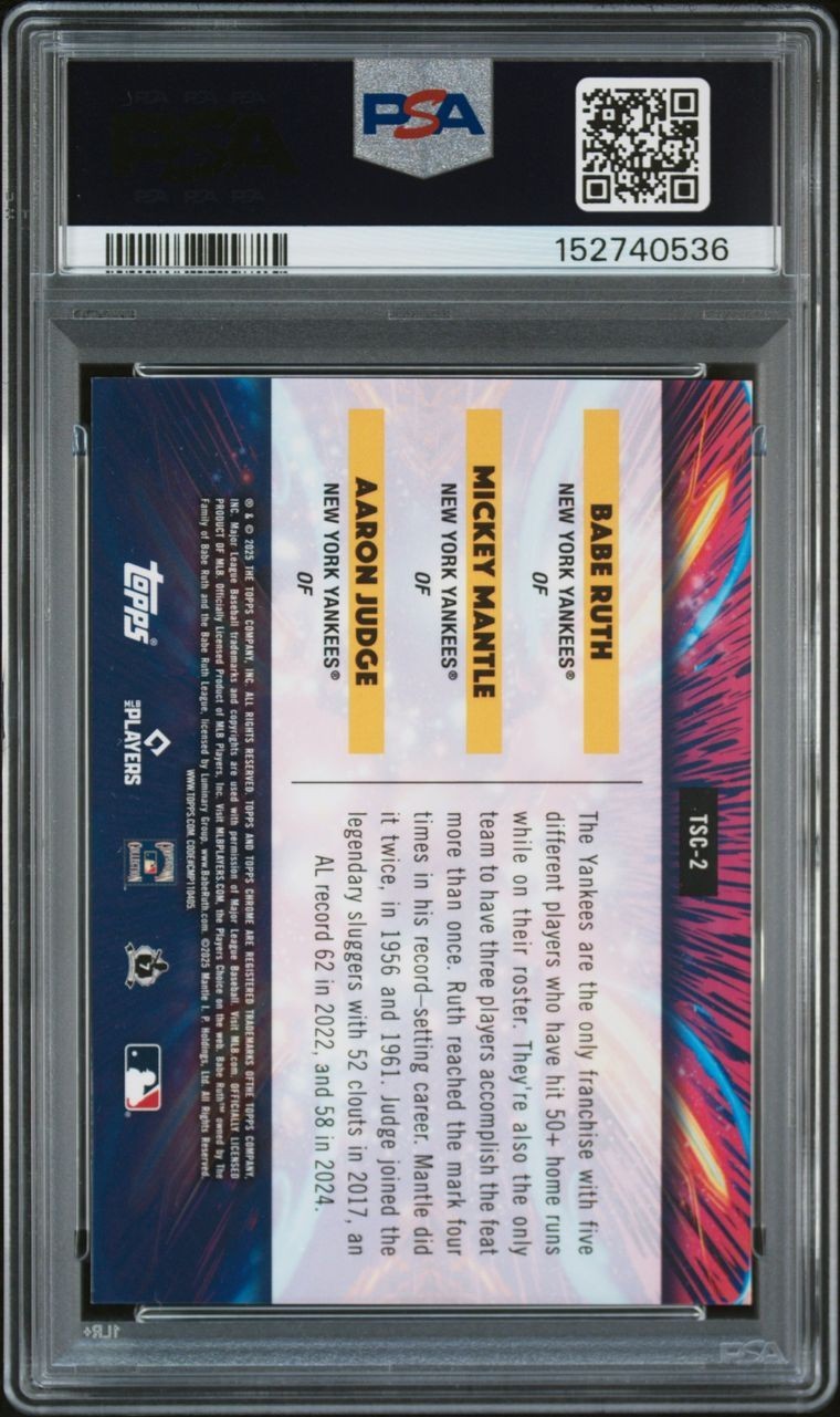 2025 Topps Cosmic Chrome Triple Star Clusters Ruth Mantle Aaron Judge GOLD /50