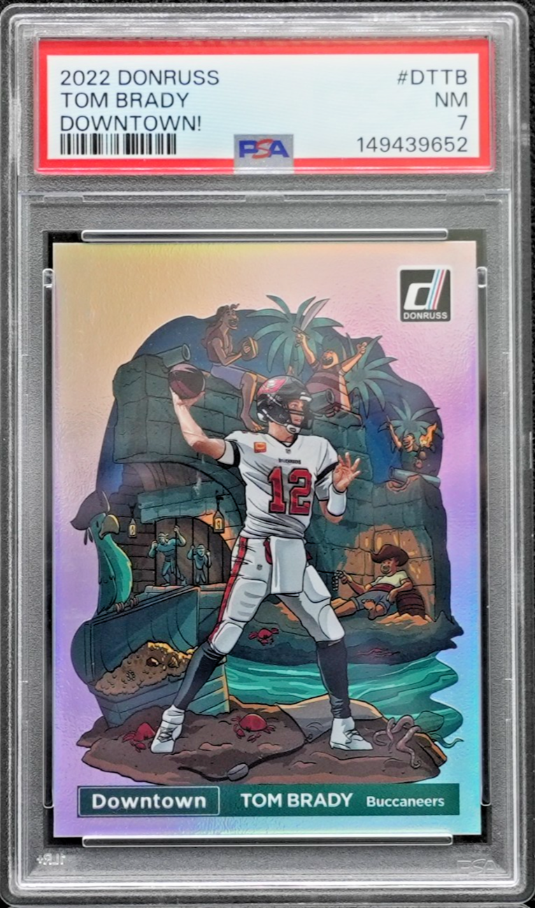 Panini Clearly Donruss Downtown Tom Brady #DT-6 Insert PSA 7 NFL Buccaneers 2022