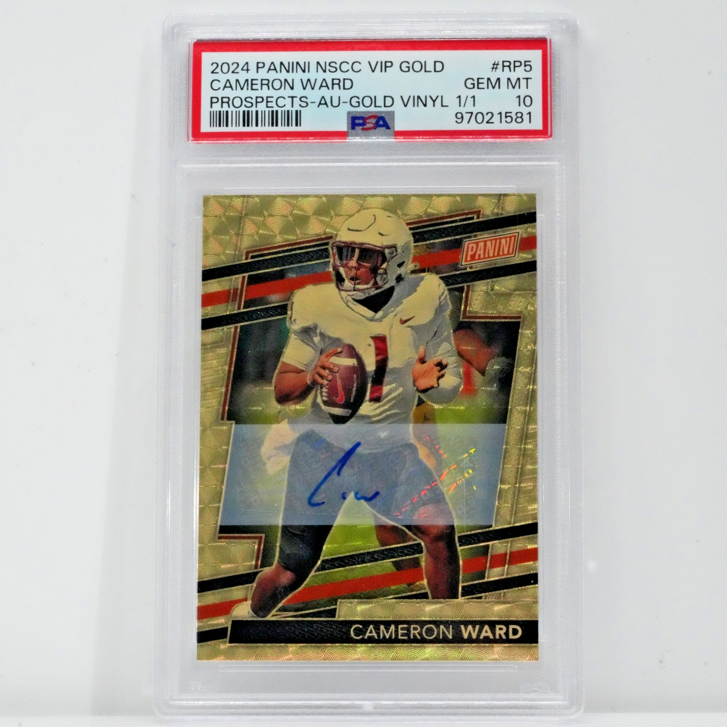 2024 Panini NSCC VIP Cam Cameron Ward Gold Vinyl SuperFractor Auto 1/1 PSA 10 GM