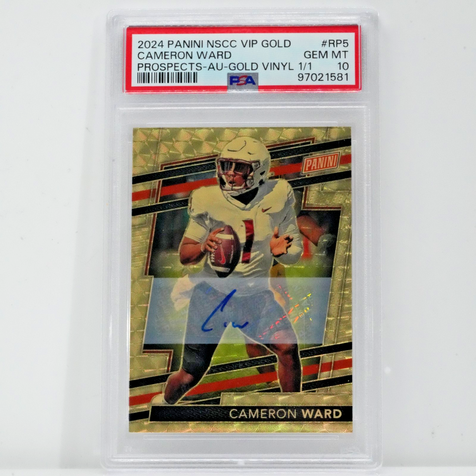 2024 Panini NSCC VIP Cam Cameron Ward Gold Vinyl SuperFractor Auto 1/1 PSA 10 GM