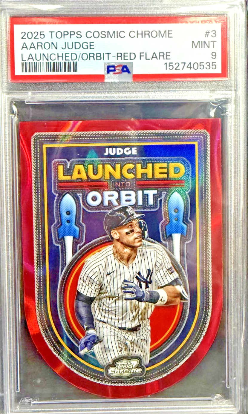 2025 TOPPS COSMIC CHROME LAUNCHED INTO ORBIT BASEBALL AARON JUDGE RED /5 LIO-3