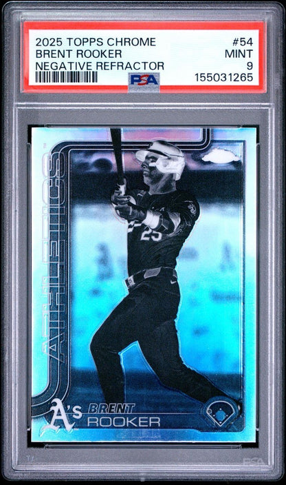 2025 Topps Chrome - Brent Rooker #54 Sepia NEGATIVE Refractor PSA 9 OAKLAND A's