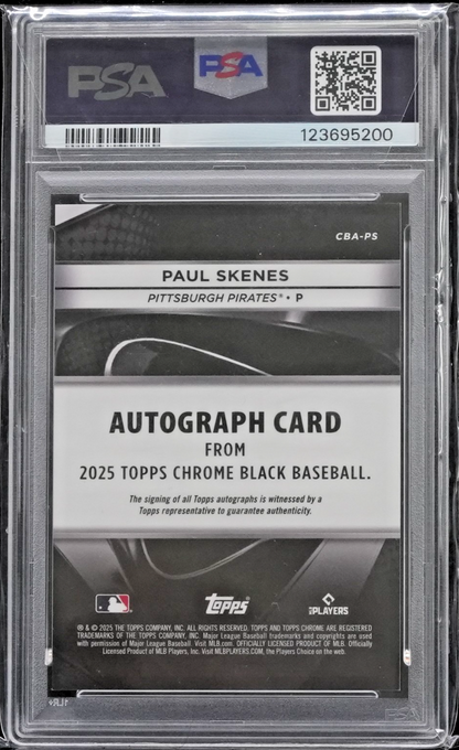 2025 Topps Chrome Black Auto Gold Refractor Paul Skenes (28/50) PSA 9 721157