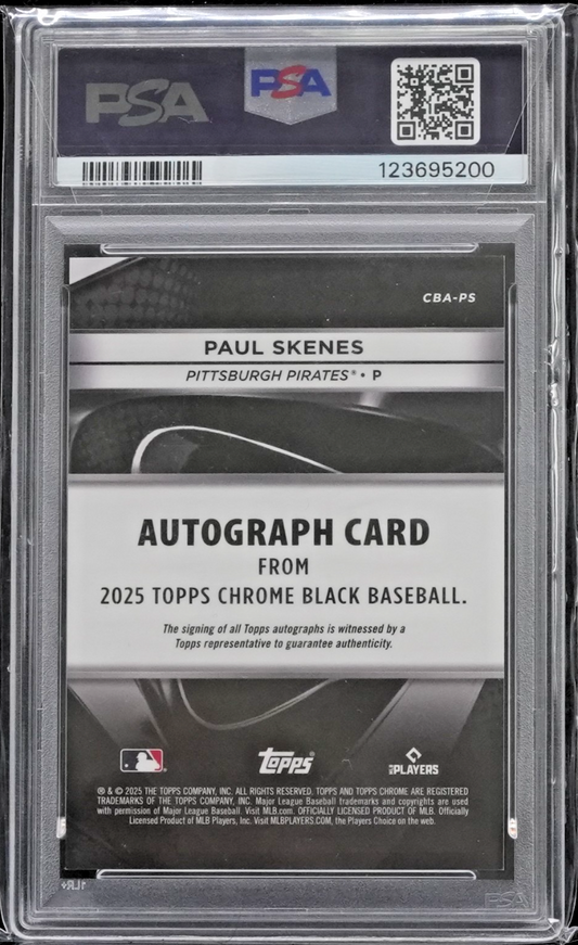 2025 Topps Chrome Black Auto Gold Refractor Paul Skenes (28/50) PSA 9 721157