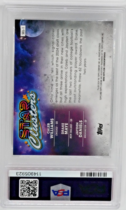 2024 GOLD INTERSTELLAR #1 CALEB WILLIAMS/DRAK MAYE/JAYDEN DANIELS 41/50 PSA 9