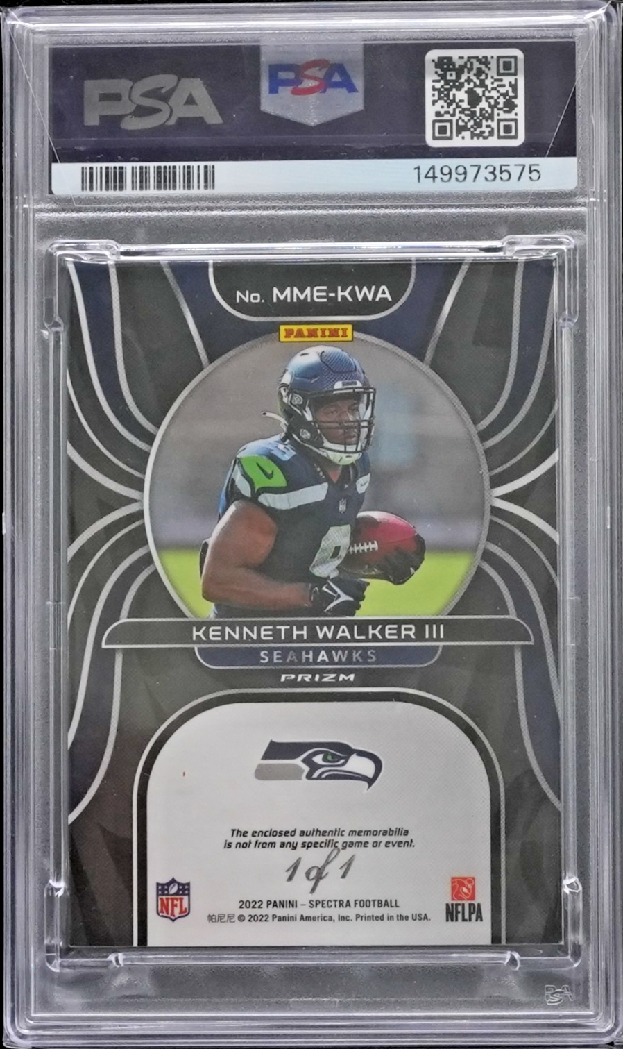 2022 Spectra Monumental Memorabilia Gold Vinyl Rookie Patch 1/1 MME-KWA