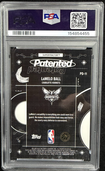 2025-26 Topps Chrome Basketball - Patented LaMelo Ball PD-11 SUPERFRACTOR /1 PSA