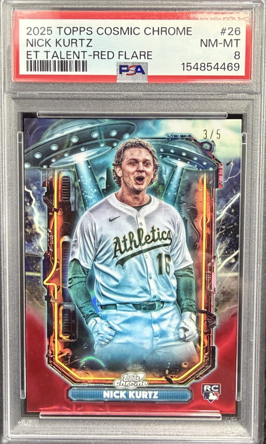 2025 Topps Cosmic Chrome - Extraterrestrial Talent Nick Kurtz RED /5 #ET-26 (RC)