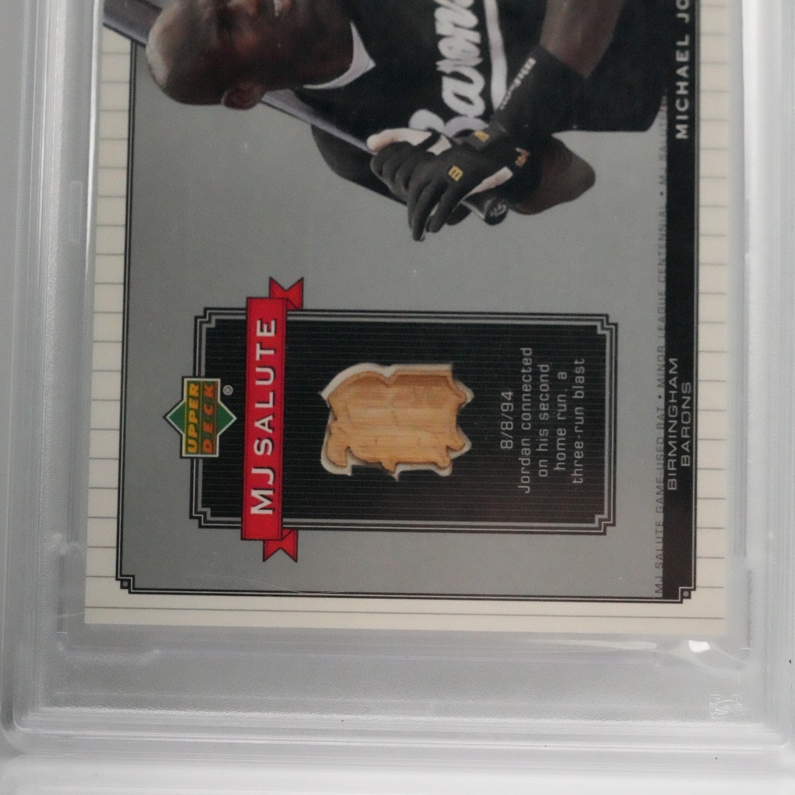 2001 Upper Deck UD M.L. CENTENNIAL MICHAEL JORDAN MJ SALUTE-BAT #MJB7 PSA 10