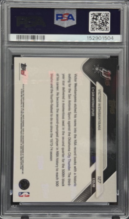 2025-26 Topps NOW Orange Foil /25 Victor Wembanyama #127 PSA 9