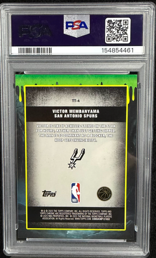2025-26 Topps Chrome - Tall Tales Victor Wembanyama TT-4 GOLD /50 GEOMETRIC PSA