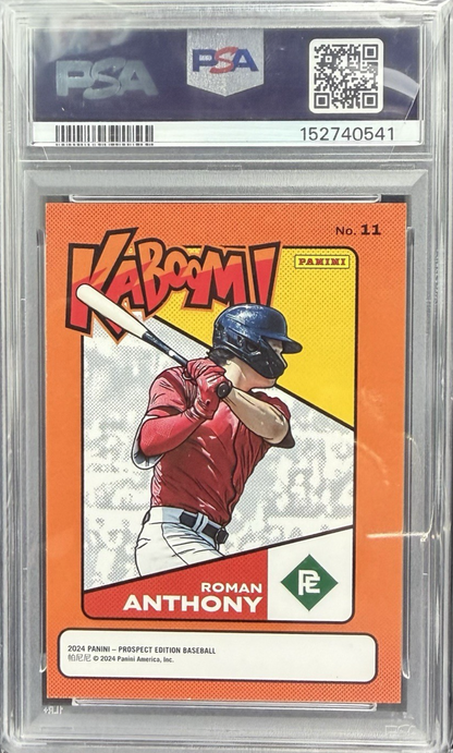 2024 PANINI PROSPECT EDITION ROMAN ANTHONY KABOOM! RC ROOKIE RED SOX SSP PSA 8
